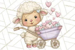 Valentine Farm Clipart PNG, Barnyard Valentine Props, Kids Product Image 2