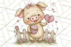 Valentine Farm Clipart PNG, Barnyard Valentine Props, Kids Product Image 3