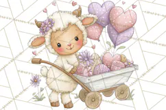 Valentine Farm Clipart PNG, Barnyard Valentine Props, Kids Product Image 2