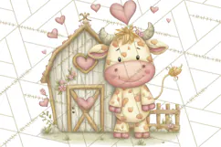 Valentine Farm Clipart PNG, Barnyard Valentine Props, Kids Product Image 5