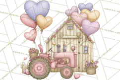 Valentine Farm Clipart PNG, Barnyard Valentine Props, Kids Product Image 3