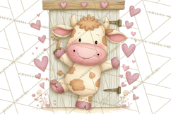 Valentine Farm Clipart PNG, Barnyard Valentine Props, Kids Product Image 2