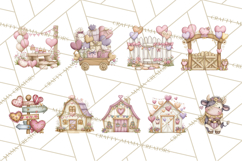 Valentine Farm Clipart PNG, Barnyard Valentine Props, Kids Product Image 3