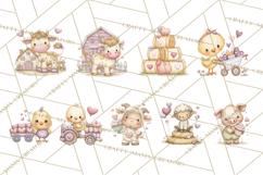 Valentine Farm Clipart PNG, Barnyard Valentine Props, Kids Product Image 11