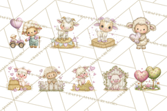 Valentine Farm Clipart PNG, Barnyard Valentine Props, Kids Product Image 8