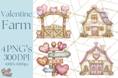 Valentine Farm Clipart PNG, Barnyard Valentine Props, Kids Product Image 1
