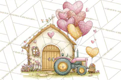 Valentine Farm Clipart PNG, Barnyard Valentine Props, Kids Product Image 5