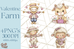 Valentine Farm Clipart PNG, Barnyard Valentine Props, Kids Product Image 1