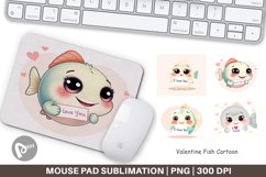 Mouse Pad Valentine Fish Cartoon Product Image 1
