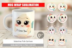 Mug Wrap Design Valentine Fish Cartoon Product Image 1