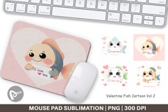 Mouse Pad Valentine Fish Cartoon Product Image 1