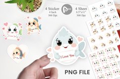 Valentine Fish Cartoon Sticker Product Image 1