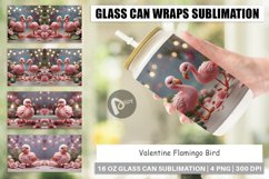 Glass Can Wraps Valentine Flamingo Bird Product Image 1