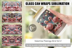 Glass Can Wraps Valentine Flamingo Bird Product Image 1