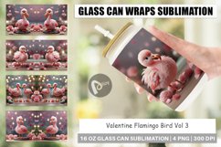 Glass Can Wraps Valentine Flamingo Bird Product Image 1