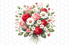 Valentine Flower Bouquet Watercolor Cliparts Sublimation