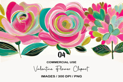 Valentine Flower Clipart Product Image 1