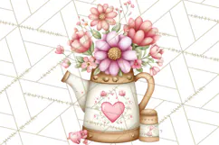 Valentine Flower Market Clipart PNG Romantic Bouquets Product Image 3