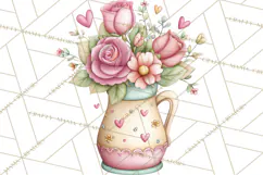 Valentine Flower Market Clipart PNG Romantic Bouquets Product Image 5