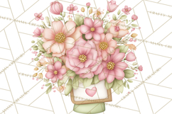 Valentine Flower Market Clipart PNG Romantic Bouquets Product Image 3