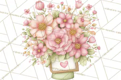 Valentine Flower Market Clipart PNG Romantic Bouquets Product Image 3