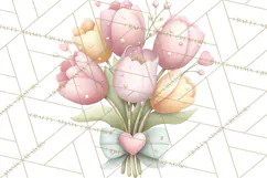 Valentine Flower Market Clipart PNG Romantic Bouquets Product Image 5