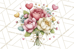Valentine Flower Market Clipart PNG Romantic Bouquets Product Image 2