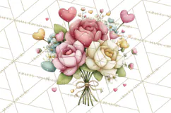 Valentine Flower Market Clipart PNG Romantic Bouquets Product Image 2