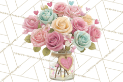 Valentine Flower Market Clipart PNG Romantic Bouquets Product Image 3