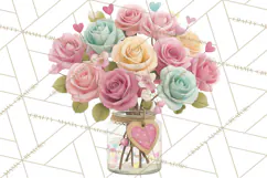 Valentine Flower Market Clipart PNG Romantic Bouquets Product Image 3