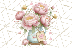 Valentine Flower Market Clipart PNG Romantic Bouquets Product Image 4
