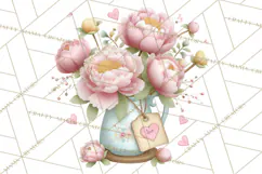Valentine Flower Market Clipart PNG Romantic Bouquets Product Image 4