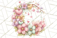 Valentine Flower Market Clipart PNG Romantic Bouquets Product Image 2