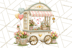 Valentine Flower Market Clipart PNG Romantic Bouquets Product Image 2