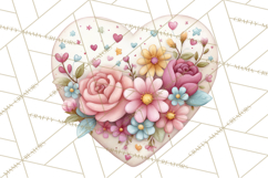 Valentine Flower Market Clipart PNG Romantic Bouquets Product Image 2