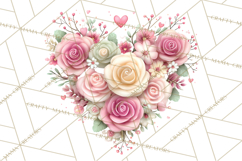 Valentine Flower Market Clipart PNG Romantic Bouquets Product Image 3