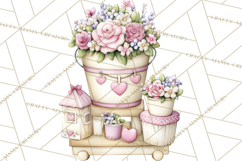 Valentine Flower Market Clipart PNG Romantic Bouquets Product Image 4