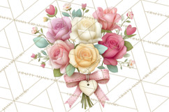 Valentine Flower Market Clipart PNG Romantic Bouquets Product Image 5