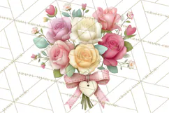 Valentine Flower Market Clipart PNG Romantic Bouquets Product Image 5