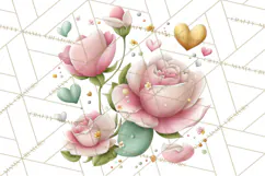 Valentine Flower Market Clipart PNG Romantic Bouquets Product Image 3