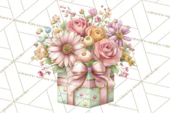 Valentine Flower Market Clipart PNG Romantic Bouquets Product Image 5