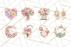 Valentine Flower Market Clipart PNG Romantic Bouquets Product Image 5
