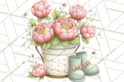 Valentine Flower Market Clipart PNG Romantic Bouquets Product Image 4