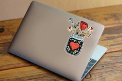 Valentine Flowers in Jar Sticker Clipart Bundle Product Image 3