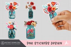 Valentine Flowers in Jar Sticker Clipart Product Image 1