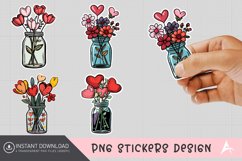 Valentine Flowers in Jar Sticker Clipart Product Image 1