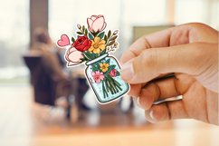 Valentine Flowers in Jar Sticker Clipart Bundle Product Image 2