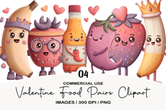 Valentine Food Pairs Clipart Product Image 1