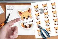 Valentine Fox Cartoon Sticker Product Image 1