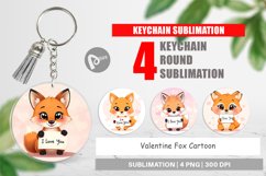 Keychain Valentine Fox Cartoon Product Image 1